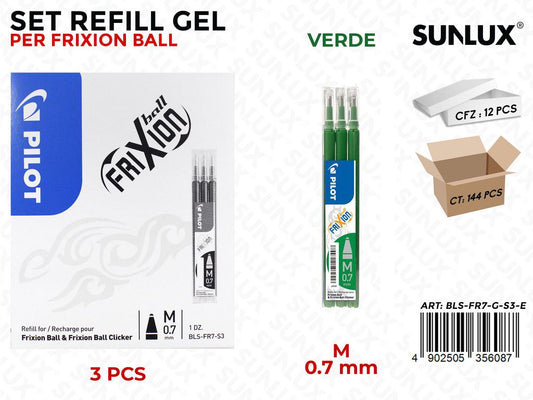 Pilot Refill Frixion 3PZ Verde 0.7MM