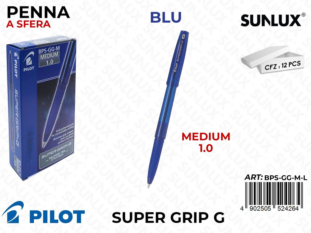 Pilot Super Grip Pen Blu Cappuccio 1.0MM
