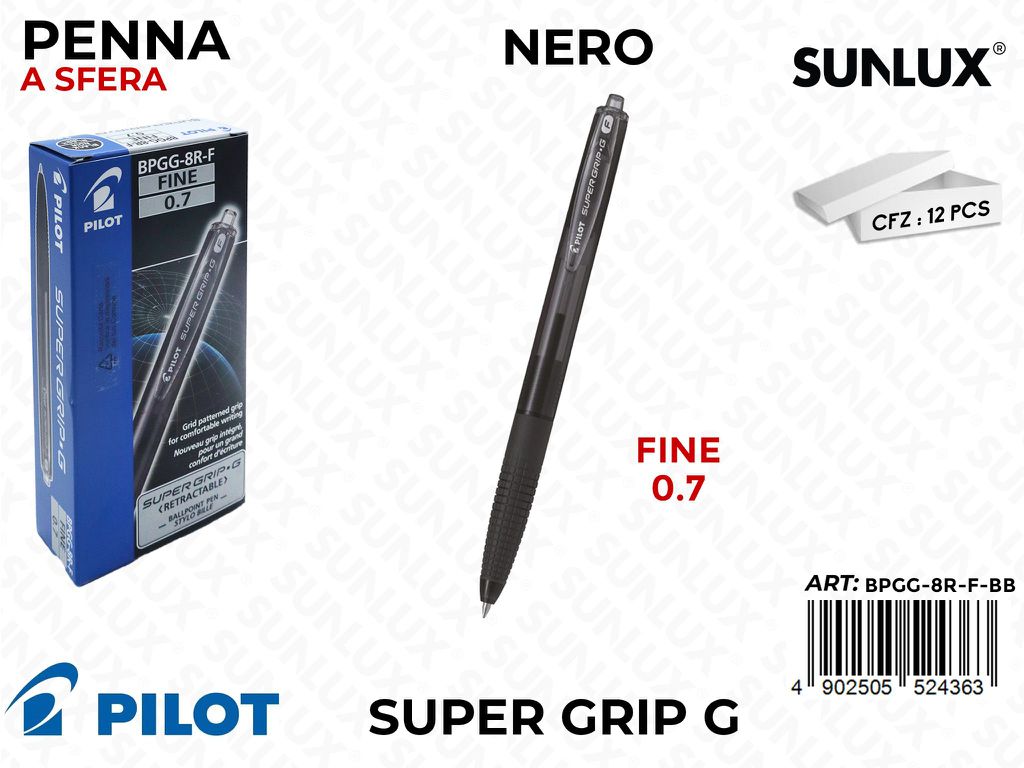 Penna a Sfera Super Grip G a Scatto 0.7 Mm Nero