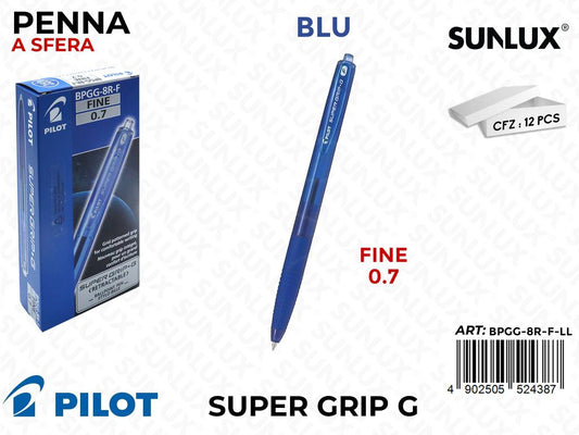 Penna a Sfera Super Grip G a Scatto 0.7 Mm Blu