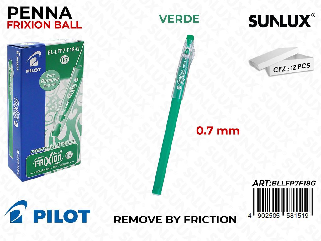 Penna Frixion Ball Sticks Verde 0.7MM