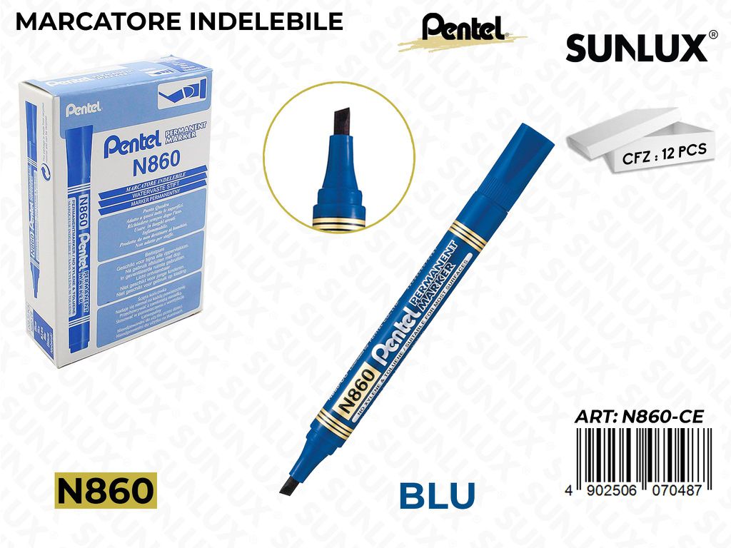 Marcatore Indel. Pentel N860 Blu