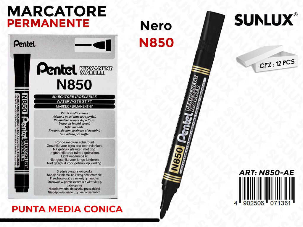 Pentel Marcatore Perm. Nero N850