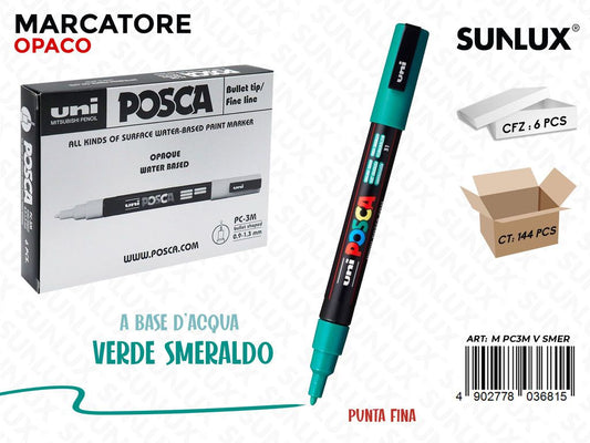 Uni Posca PC-3M M Verde Smeraldo 0.9-1.3MM