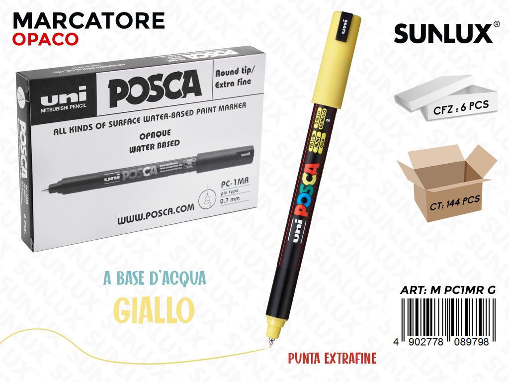 Uni Poscapen PC-1MR F Giallo da 6