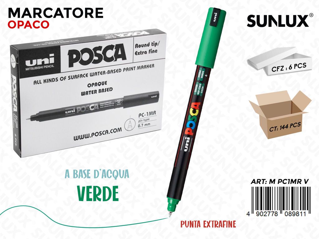 Uni Poscapen PC-1MR F Verde/ Pz da 6