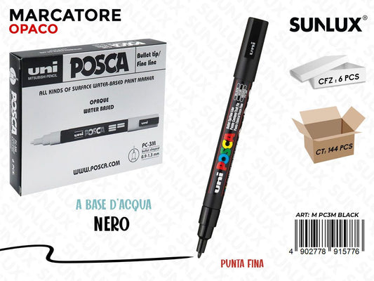 Uni Posca PC-3M M Nero 0.9-1.3MM / Pz da 6