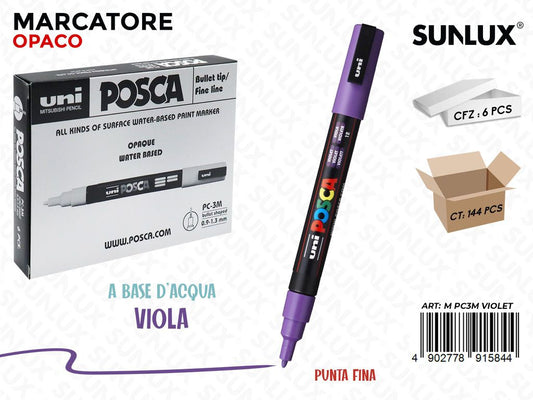 Uni Posca PC-3M M Viola 0.9-1.3MM / Pz da 6
