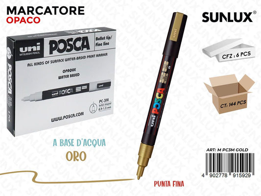 Uni Posca PC-3M M Oro 0.9-1.3MM / Pz da 6