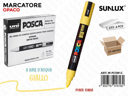 Uni Posca PC-5M M Giallo / Pz da 6