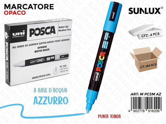 Uni Posca PC-5M M Azzurro / Pz da 6