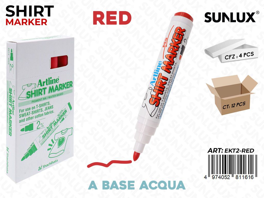 Pen. Shirt Marker per Tessuto Rosso