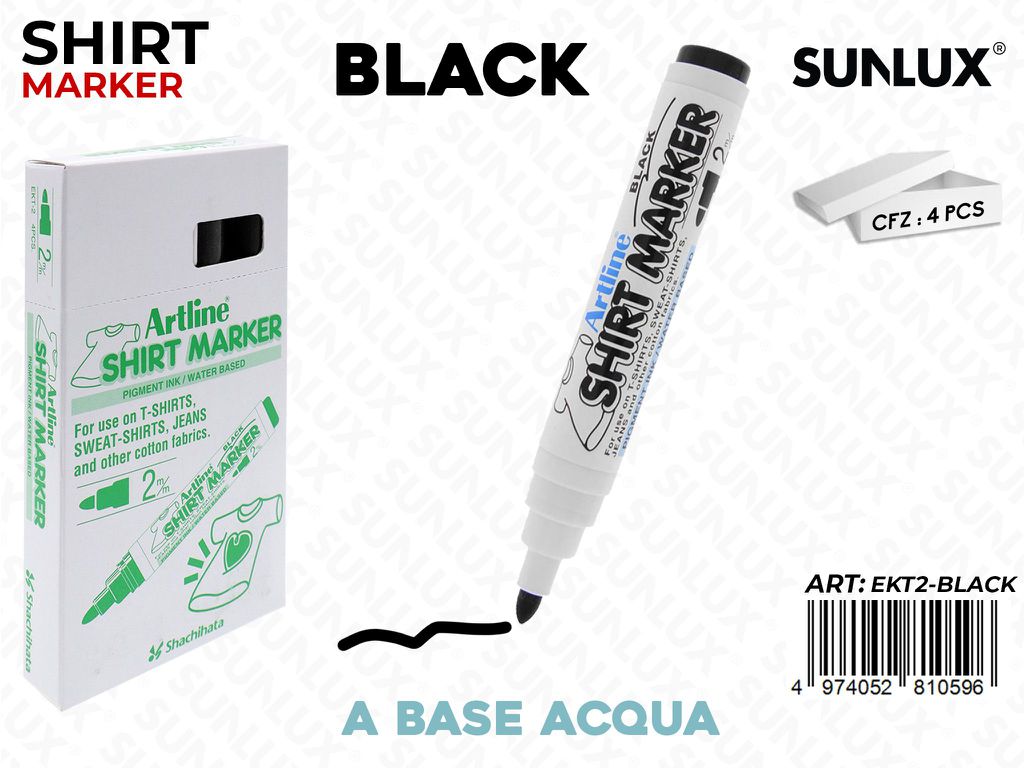 Pen. Shirt Marker per Tessuto Nero /Pz da A4