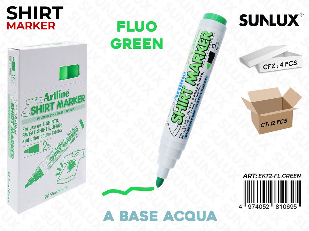 Pen. Shirt Marker per Tessuto Verde Fluo