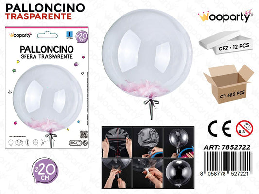 Wooparty Palloncino Sfera Trasp. Tpu D.20CM