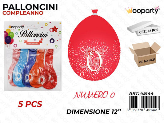 Palloncini D.12 Multicolore N.0 5PCS /Pz da 12*CFZ