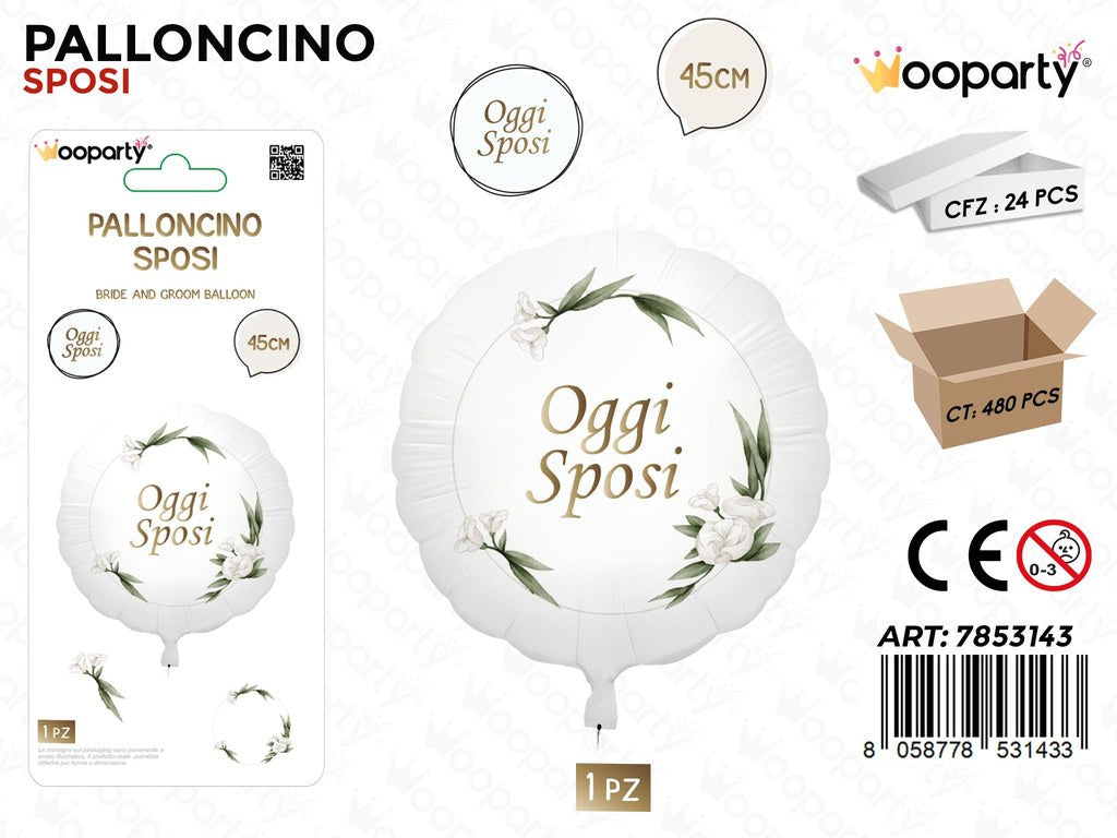 Wooparty Palloncino Sposi 45CM
