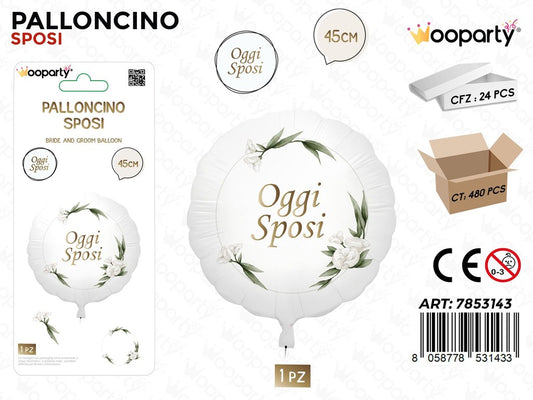 Wooparty Palloncino Sposi 45CM