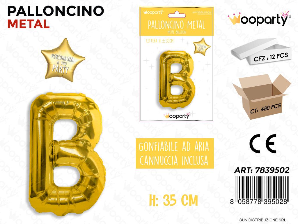 Palloncino Oro Metal Let. B 35CM