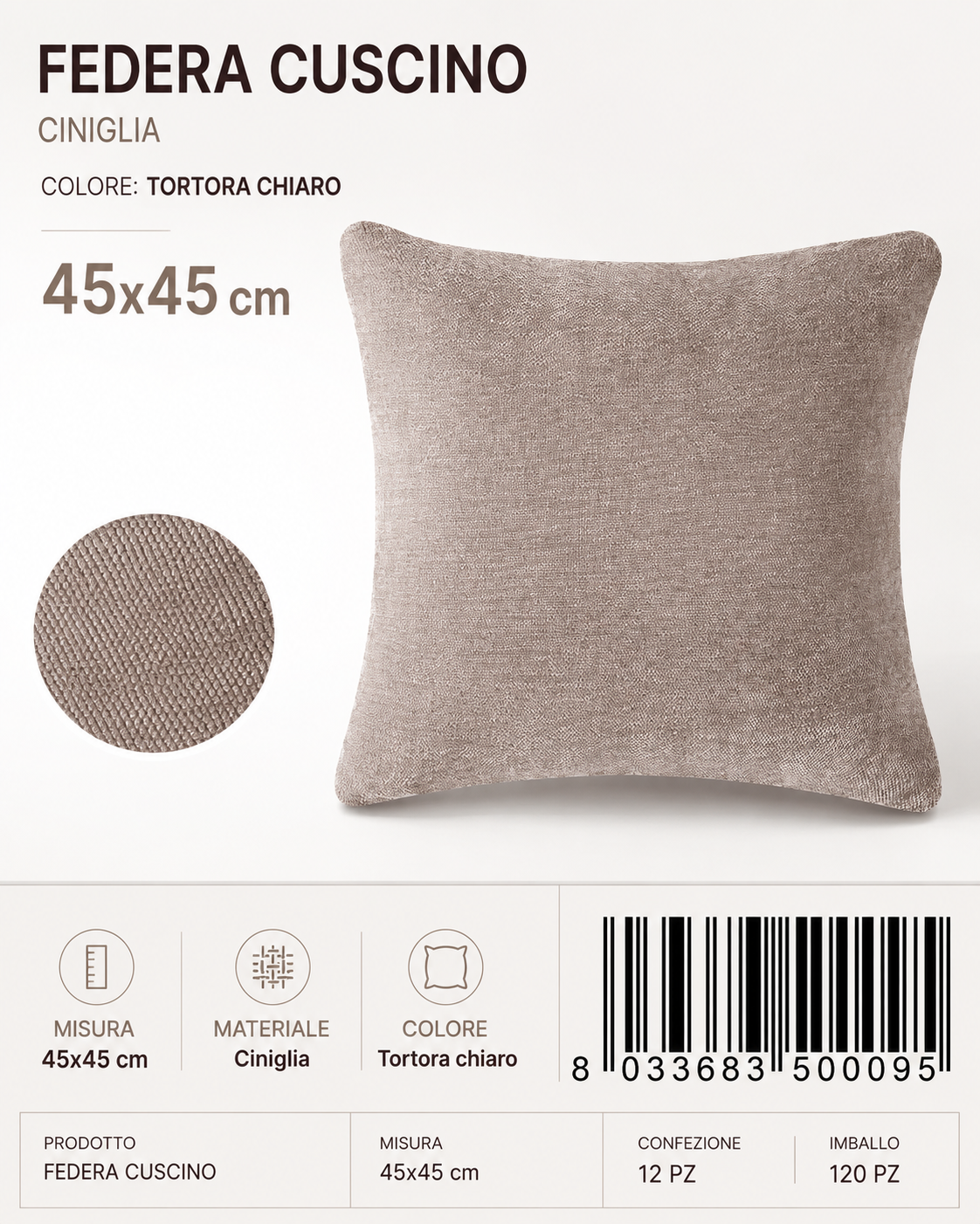 Federa Per Cuscino 45*45Cm