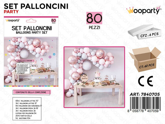 Set Palloncini per Comp. 80 Pcs Ass.