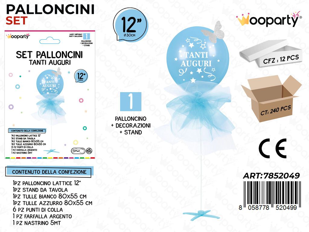 Wooparty Set Pallon. c/ Stand Auguri Cel.