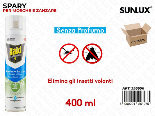 Raid Insetticida Mosche e Zanzare 400ML