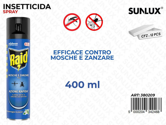 Insetticida Raid Mosche e Zanzare 400ML