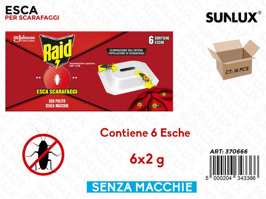 Raid Esca per Scarafaggi 6PCS X 2GR