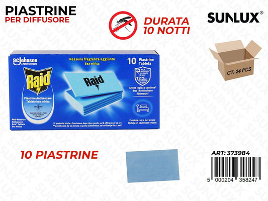 Raid Piastrine Antizanzare Diffusore 10PCS