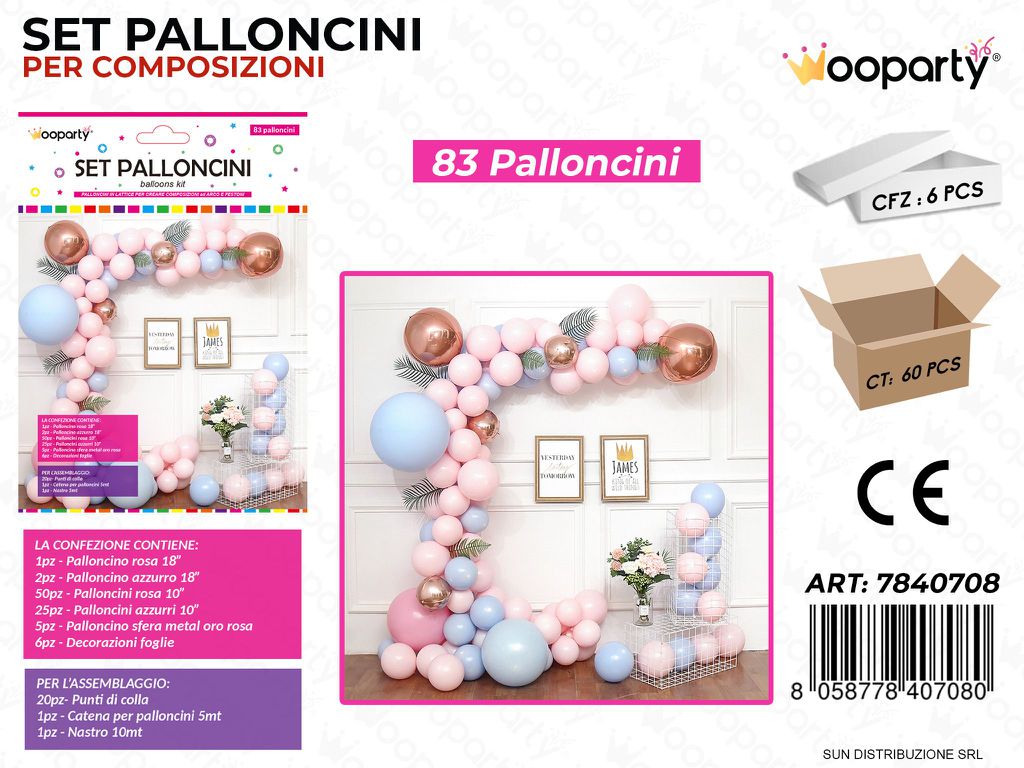 Set Palloncini per Comp. 83PCS Ass.
