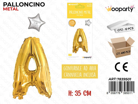 Palloncino Oro Metal Let. a 35CM