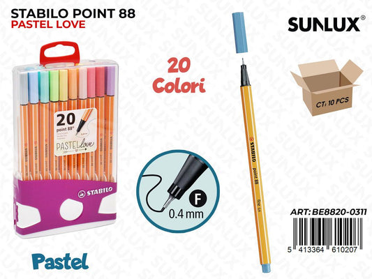 Stabilo Pen 88 Pastel Love 20COL. Ass.