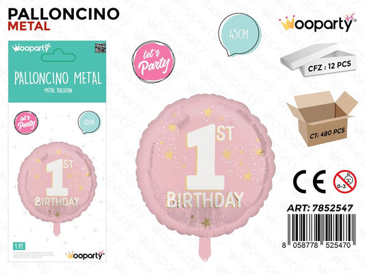 Wooparty Palloncino Metal 3D 45CM