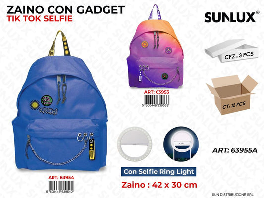 ZAINO CON GADGET TIKTOK SELFIE 2ASS. 42*30CM /PZ DA 3**