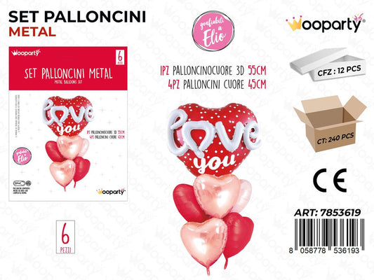 Set Palloncini Love 6PCS Ass.