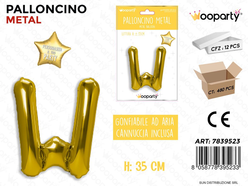 Palloncino Oro Metal Let. W 35CM