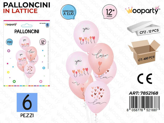 Wooparty Palloncini Love 6PCS 30CM