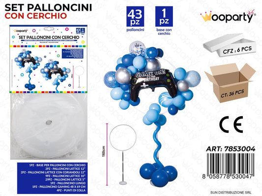 Set Pallon. c/ Cerchio Game On 43PCS Ass 160CM