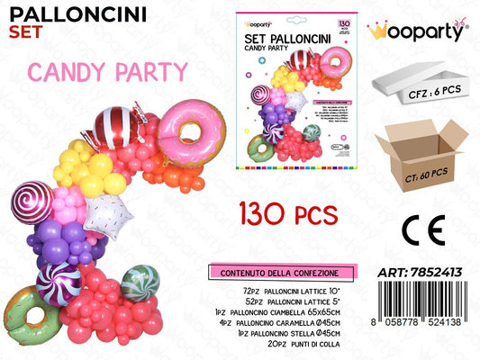Set Palloncini Candy Party 130PCS Ass.