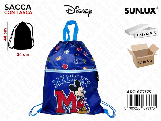 SACCA ZAINO MICKEY C/TASCA 44*33CM