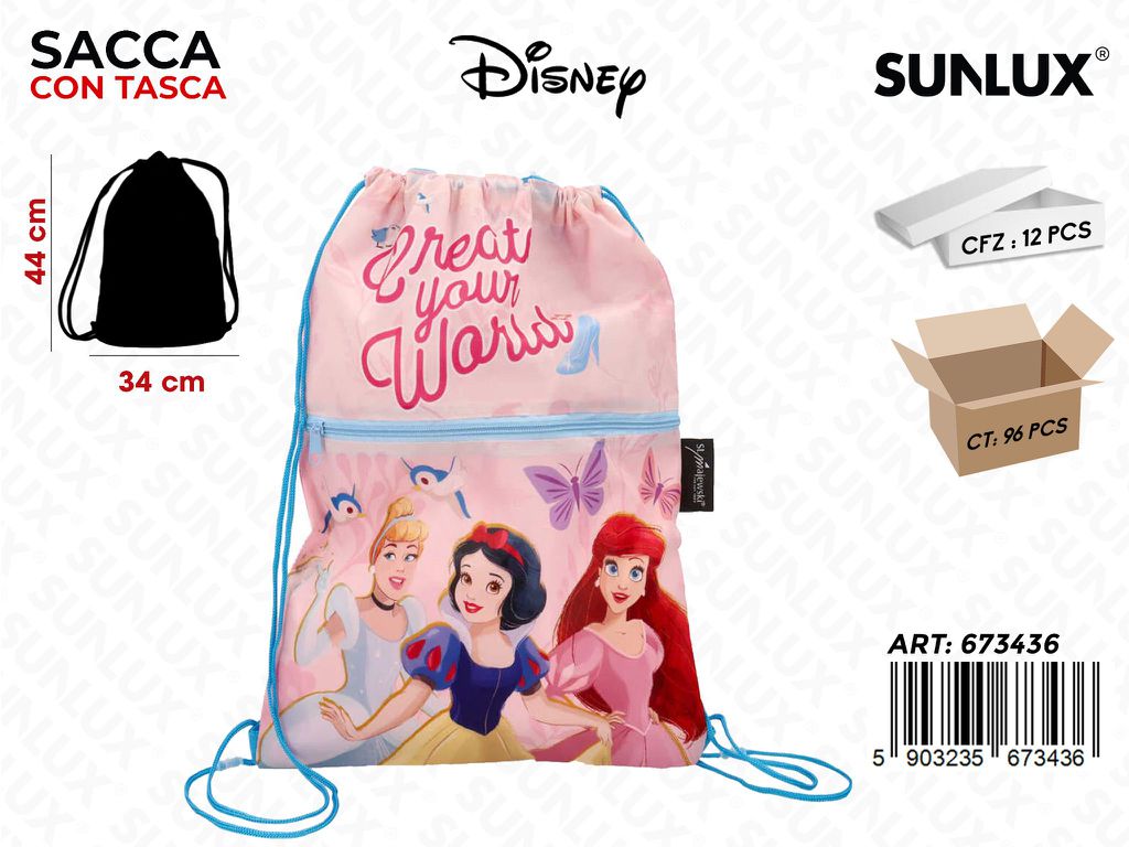 SACCA ZAINO PRINCESS C/TASCA 44*33CM