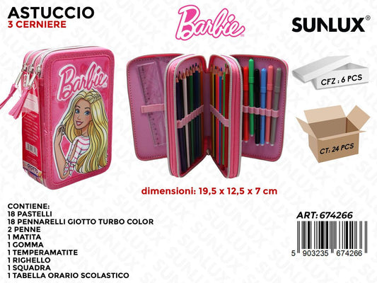 ASTUCCIO BARBIE 3ZIP GIOTTO TURBOCOLOR /PZ DA 6**