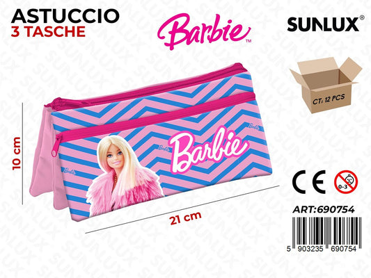 ASTUCCIO 3 TASCHE BARBIE 10*21CM