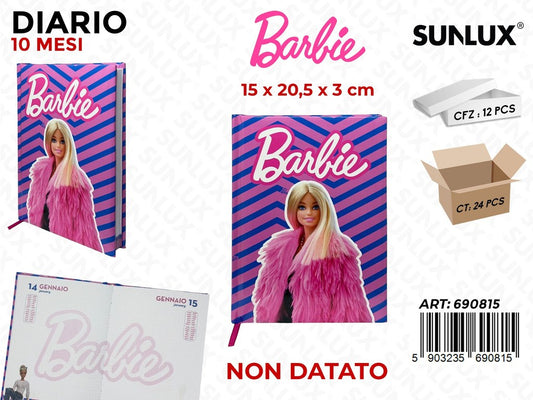 DIARIO 10 MESI BARBIE N.D. 15*20.5*3CM