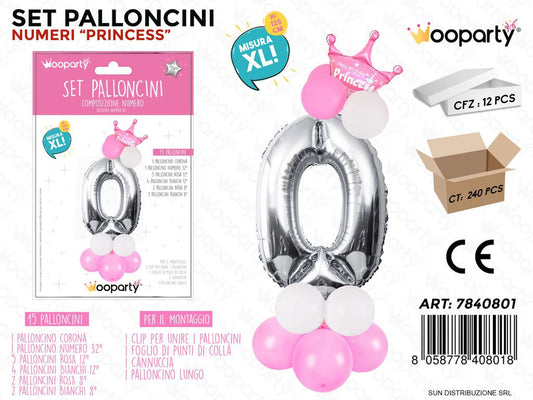 Set Palloncini N.0 Princess 15PCS ASS.125CM