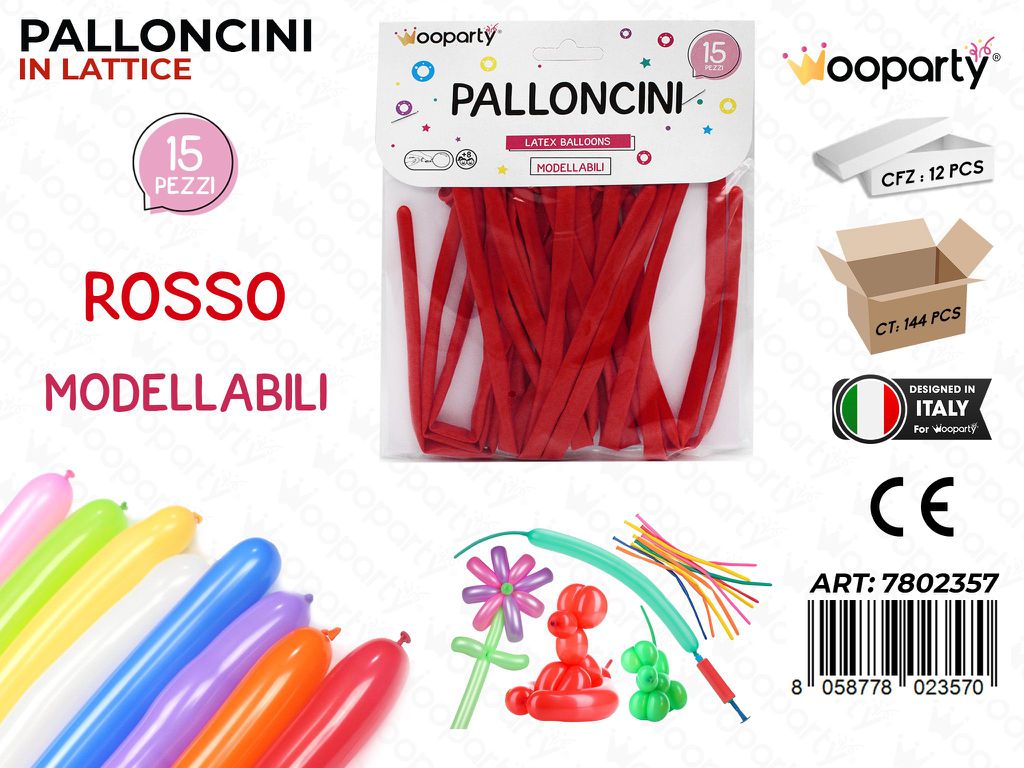Palloncini Modellabili Rosso 15PCS