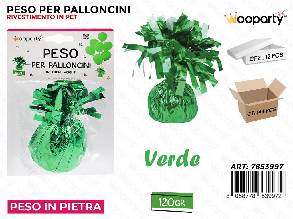 Peso per Palloncini Verde 120GR /Pz Dsa 12