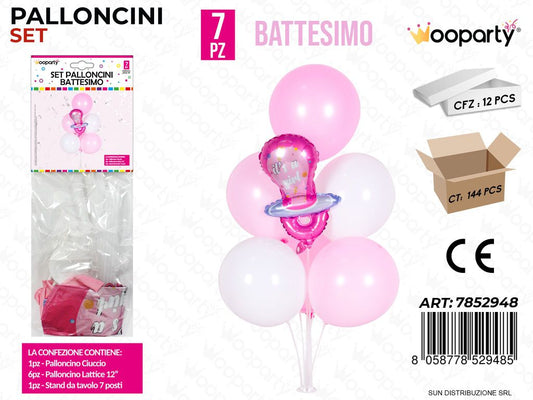 Set Palloncini c/ Stand Its a Girl 7PCS Ass.
