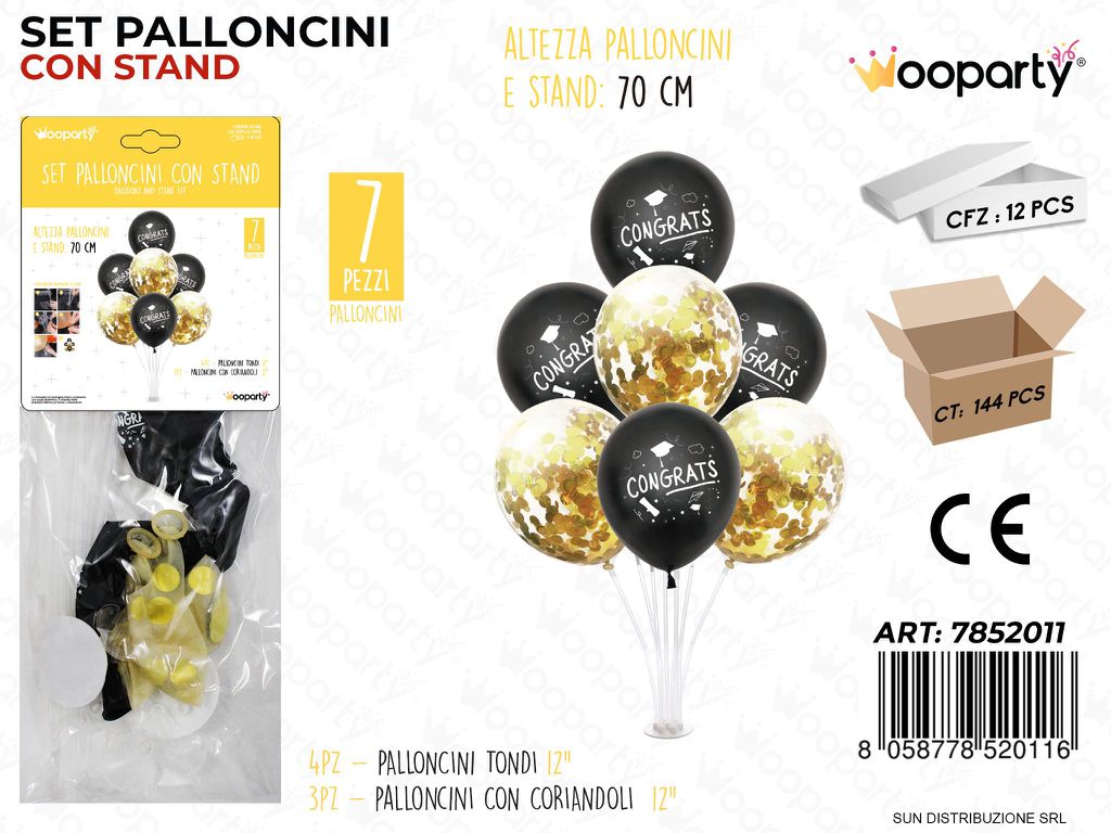Set Pallon. c/ Stand Laurea 7PCS Ass 70CM